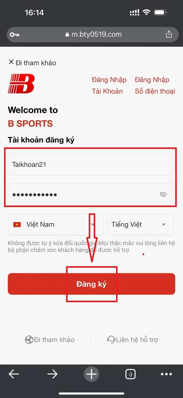 Hướng dẫn đăng ký Bsport - BSPORT - TO79