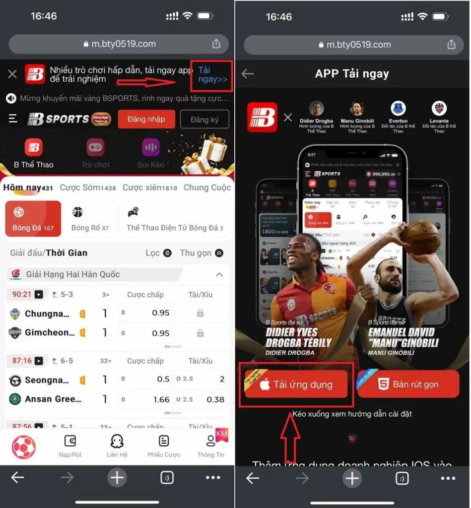 Hướng dẫn tải App Bsport - BSPORT - TO79